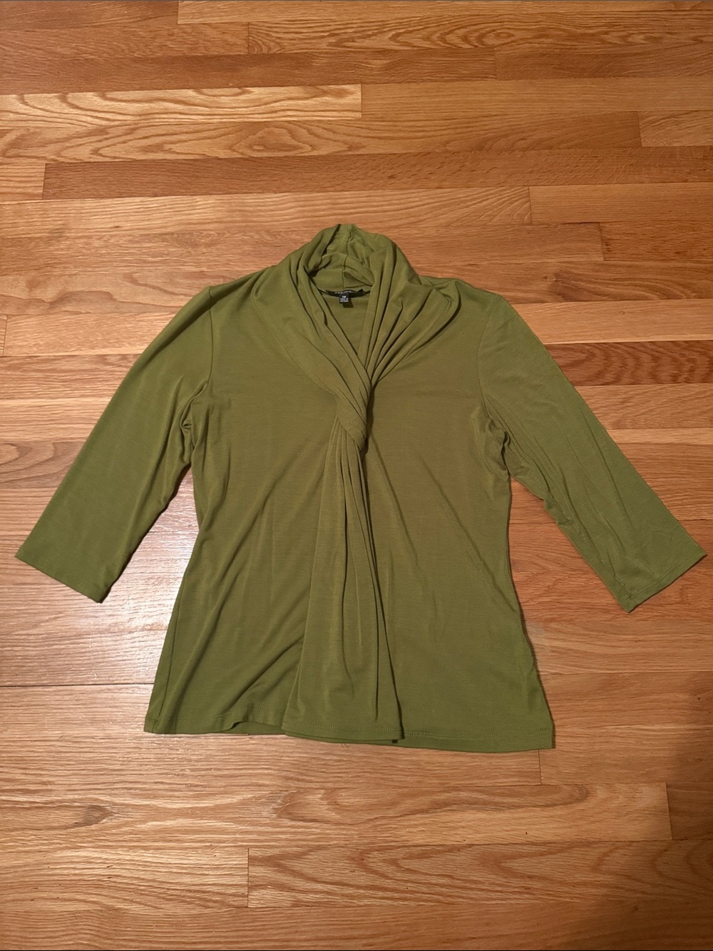 Premise Olive Twist-Detail Drape blouse